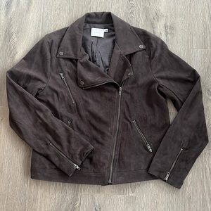 Grey Suede Moto Jacket